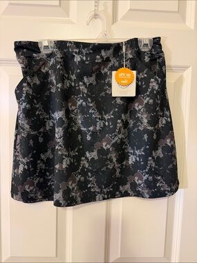 Puma Black Floral-Print A-Line Skirt